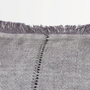 Mercana Thais Decorative Fringe Pillow Cover in Soft Blue - Elevate Your Modern Rustic Home Décor Style! Gray Fabric | 20x20 69417