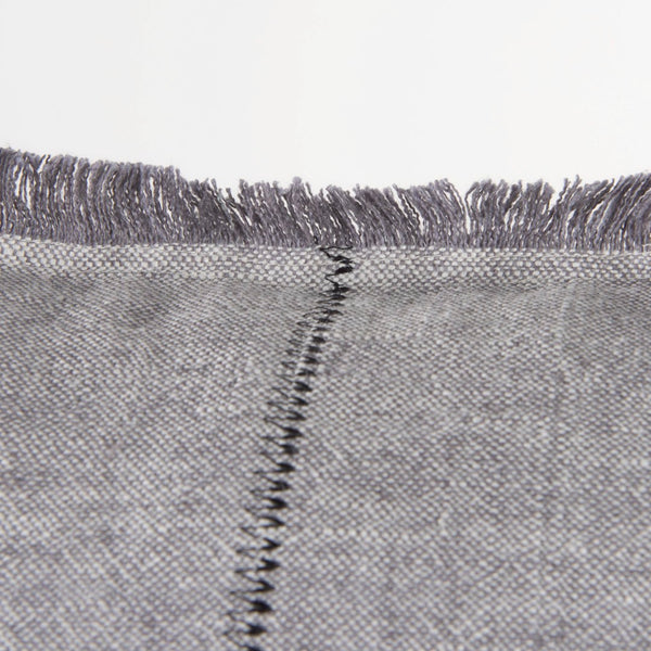 Mercana Thais Decorative Fringe Pillow Cover in Soft Blue - Elevate Your Modern Rustic Home Décor Style! Gray Fabric | 20x20 69417