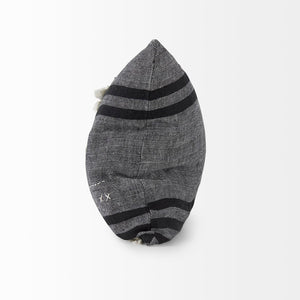 Mercana Sibyl Decorative Pillow Cover - Chic Striped Design with White Fringe for Modern and Boho Interiors Black Fabric | 18L x 18W 69419