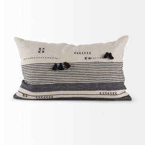 Mercana Thalia Striped and Fringed Decorative Pillow Cover – Chic Accent for Modern Farmhouse or Boho Style 69422