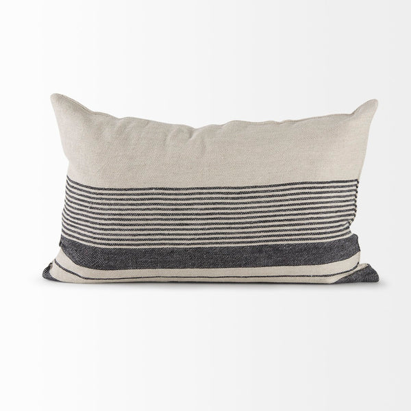 Mercana Thalia Striped and Fringed Decorative Pillow Cover – Chic Accent for Modern Farmhouse or Boho Style 69422