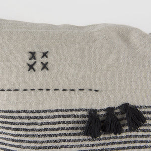 Mercana Thalia Striped and Fringed Decorative Pillow Cover – Chic Accent for Modern Farmhouse or Boho Style 69422