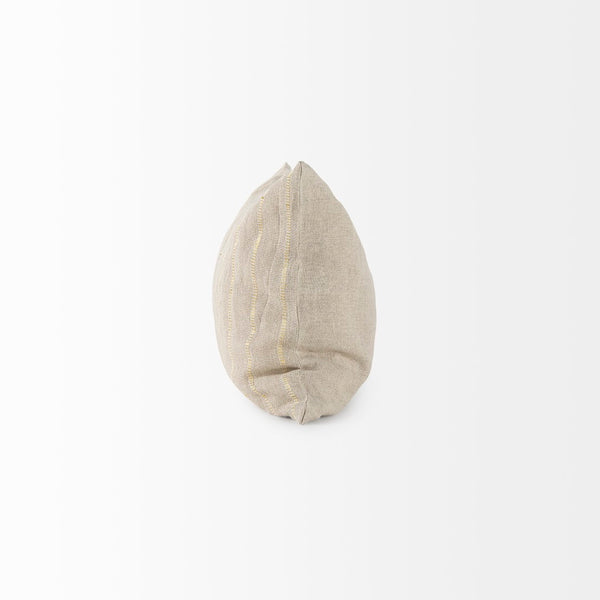 Mercana Danika Decorative Pillow Cover – Elevate Your Decor with Elegant Beige and Shimmering Gold Accents Beige/Gold Fabric | 13x21 69424