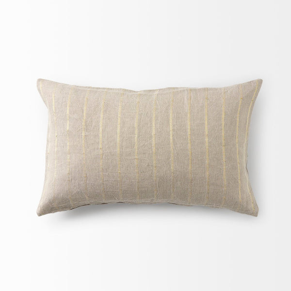 Mercana Danika Decorative Pillow Cover – Elevate Your Decor with Elegant Beige and Shimmering Gold Accents Beige/Gold Fabric | 13x21 69424