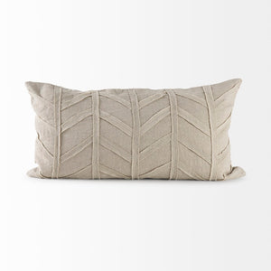 Mercana Ivivva Textured Decorative Pillow Cover for Modern Living Spaces - Versatile Neutral Accent Piece Beige Fabric | 14x26 69428