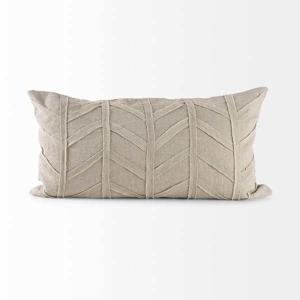 Mercana Ivivva Textured Decorative Pillow Cover for Modern Living Spaces - Versatile Neutral Accent Piece Beige Fabric | 14x26 69428