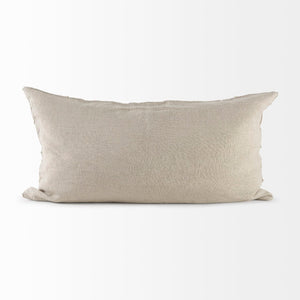 Mercana Ivivva Textured Decorative Pillow Cover for Modern Living Spaces - Versatile Neutral Accent Piece Beige Fabric | 14x26 69428