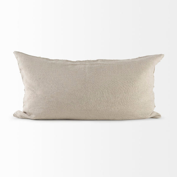 Mercana Ivivva Textured Decorative Pillow Cover for Modern Living Spaces - Versatile Neutral Accent Piece Beige Fabric | 14x26 69428