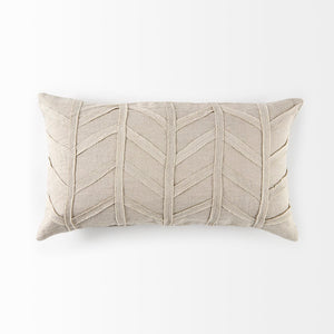 Mercana Ivivva Textured Decorative Pillow Cover for Modern Living Spaces - Versatile Neutral Accent Piece Beige Fabric | 14x26 69428