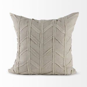 Mercana Ivivva Textured Decorative Pillow Cover for Modern Living Spaces - Versatile Neutral Accent Piece Beige Fabric | 20L x 20W 69429
