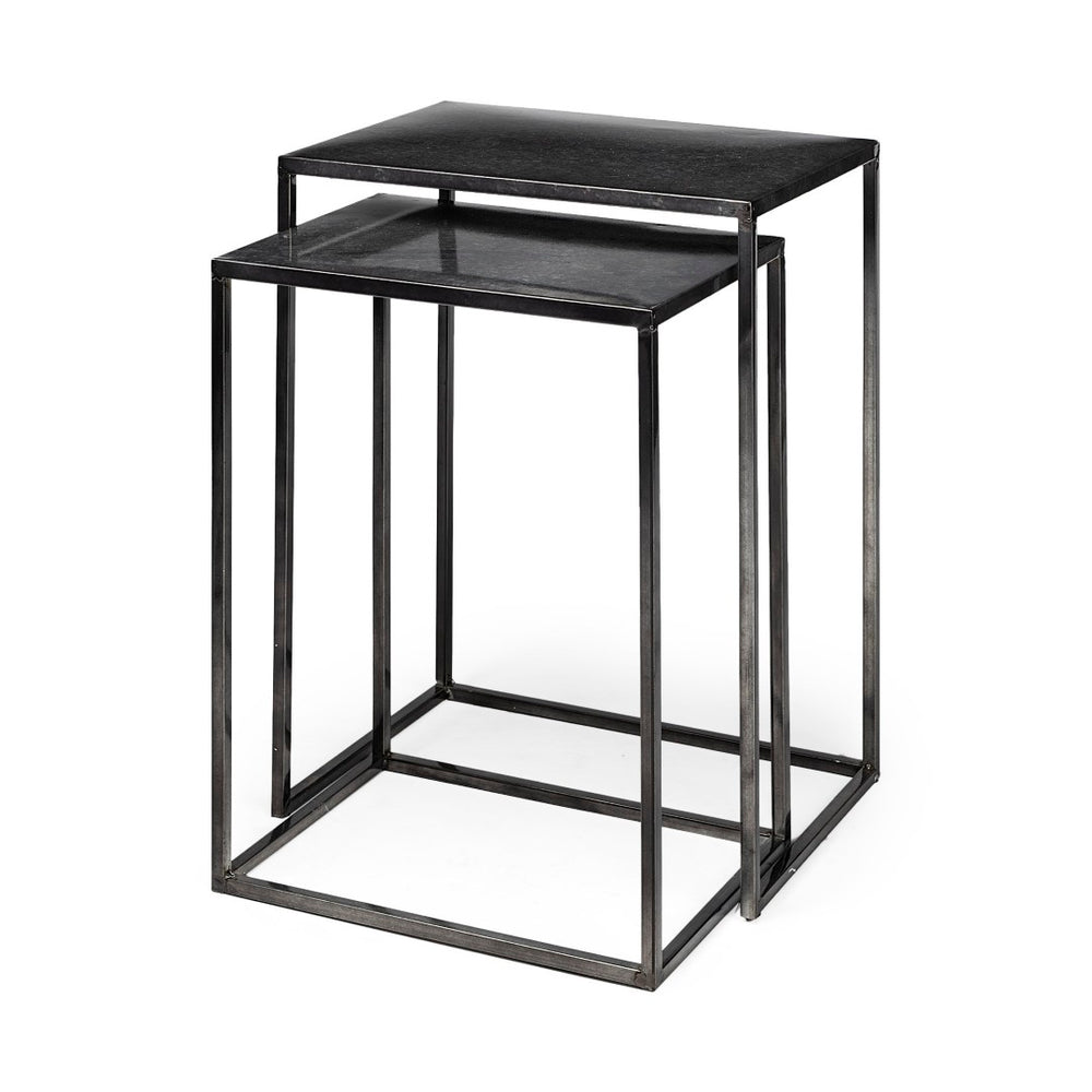 Mercana Kasey Galvanized Metal Nesting Accent Tables - Modern, Versatile Design for Stylish Living Spaces 69338