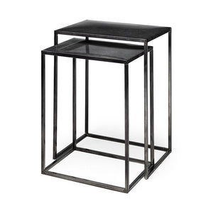 Mercana Kasey Galvanized Metal Nesting Accent Tables - Modern, Versatile Design for Stylish Living Spaces 69338