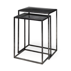 Mercana Kasey (Set of 2) 17.7L x 12.6W x 24.4H Galvanized Metal Nesting Accent Tables 69338