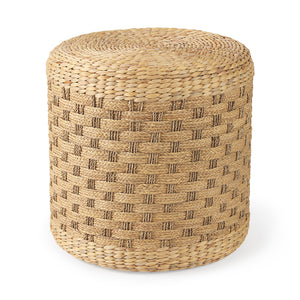 Mercana Michelle 17.7L x 17.7W x 17.7H Light Brown Woven Seagrass Round Pouf  69580