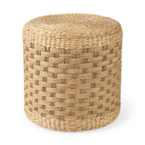 Mercana Michelle 17.7L x 17.7W x 17.7H Light Brown Woven Seagrass Round Pouf  69580