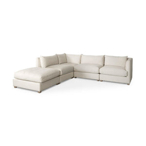Mercana Valence Armless Sectional Piece – Modular Comfort & Timeless Style for Any Living Space Design Cream Fabric | 2/3 Ottoman 69112