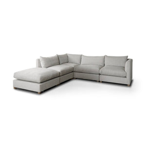 Mercana Valence Corner Sectional Piece: Stylish Modular Comfort for Effortless Living and Custom Layouts Light Gray Fabric | Armless Chair 69117