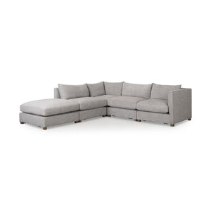 Mercana Valence Versatile Armless Sectional Module: Modern Comfort with Modular Flexibility for Your Space Mediuma Gray Fabric | Armless Chair 69123