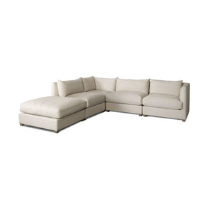 Mercana Valence Armless Sectional Piece – Modular Comfort & Timeless Style for Any Living Space Design Cream Fabric | Arm Pillow 69114