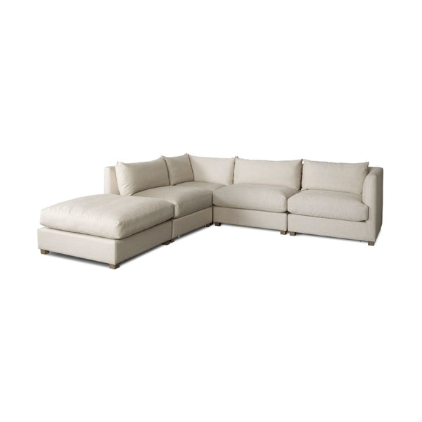 Mercana Valence Armless Sectional Piece – Modular Comfort & Timeless Style for Any Living Space Design Cream Fabric | Arm Pillow 69114