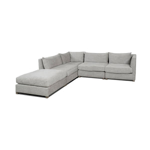 Mercana Valence Versatile Armless Sectional Module: Modern Comfort with Modular Flexibility for Your Space Mediuma Gray Fabric | Throw Pillow 69127