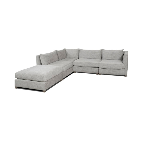 Mercana Valence Versatile Armless Sectional Module: Modern Comfort with Modular Flexibility for Your Space Mediuma Gray Fabric | Throw Pillow 69127