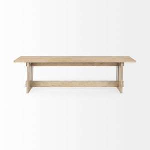 Mercana Aida Solid Mango Wood Dining Bench - Minimalist Industrial Design for Stylish Seating Solutions Light Brown Wood 69196