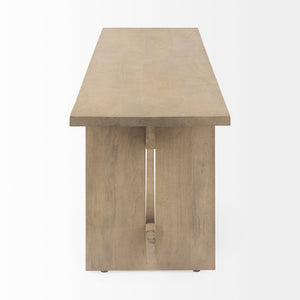 Mercana Aida Solid Mango Wood Dining Bench - Minimalist Industrial Design for Stylish Seating Solutions Light Brown Wood 69196