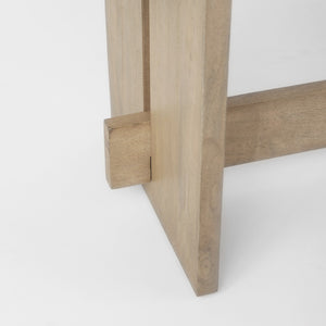 Mercana Aida Solid Mango Wood Dining Bench - Minimalist Industrial Design for Stylish Seating Solutions Light Brown Wood 69196