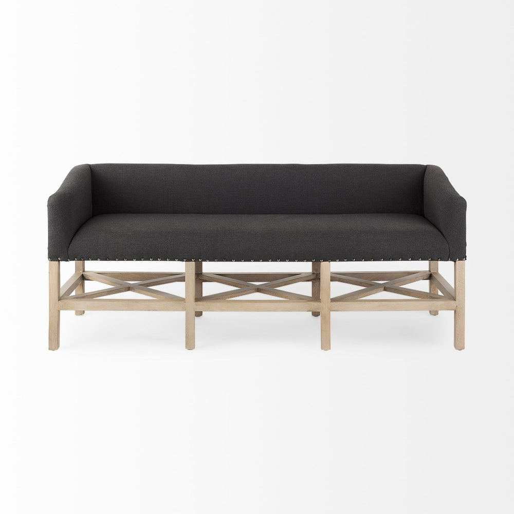Mercana Bergen Contemporary Accent Bench with Plush Upholstery and Unique Criss-Cross Design for Versatility 69383