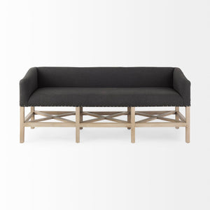 Mercana Bergen Contemporary Accent Bench with Plush Upholstery and Unique Criss-Cross Design for Versatility 69383