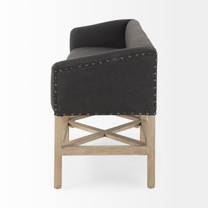 Mercana Bergen Contemporary Accent Bench with Plush Upholstery and Unique Criss-Cross Design for Versatility 69383