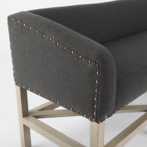 Mercana Bergen Contemporary Accent Bench with Plush Upholstery and Unique Criss-Cross Design for Versatility 69383