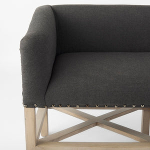 Mercana Bergen Contemporary Accent Bench with Plush Upholstery and Unique Criss-Cross Design for Versatility 69383