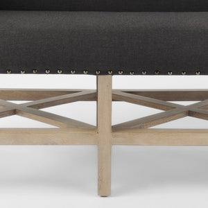 Mercana Bergen Contemporary Accent Bench with Plush Upholstery and Unique Criss-Cross Design for Versatility 69383