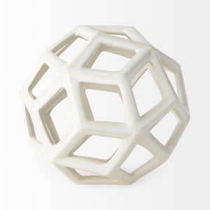 Mercana Geom Modern White Ceramic Geometric Object for Stylish Home Decor, Perfect Accent for Any Space White Ceramic | 7H 69479