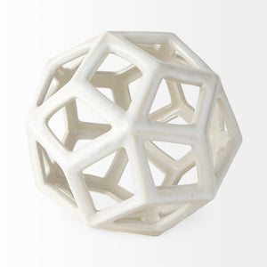 Mercana Geom Modern White Ceramic Geometric Object for Stylish Home Decor, Perfect Accent for Any Space White Ceramic | 7H 69479