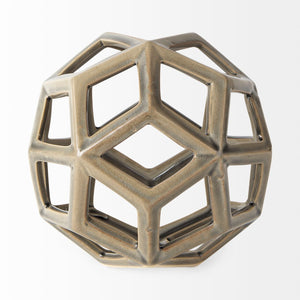 Mercana Geom Modern White Ceramic Geometric Object for Stylish Home Decor, Perfect Accent for Any Space Tan Ceramic | 7H 69480
