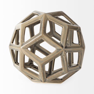 Mercana Geom Modern White Ceramic Geometric Object for Stylish Home Decor, Perfect Accent for Any Space Tan Ceramic | 7H 69480