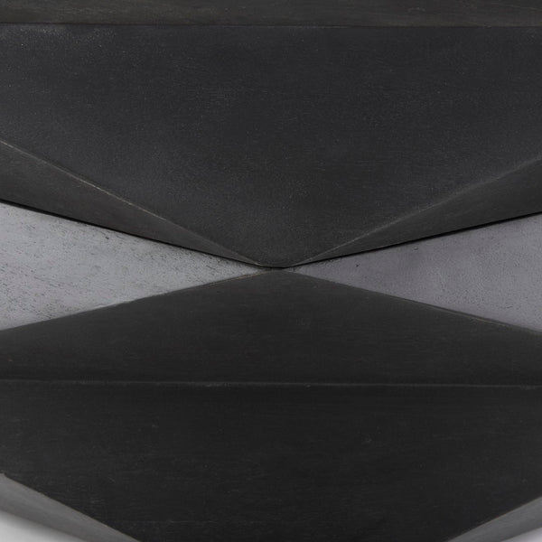 Mercana Arreto Hexagonal Coffee Table with Hydraulic Lift-Top Storage for Modern Living Room Elegance Black Wood 69541