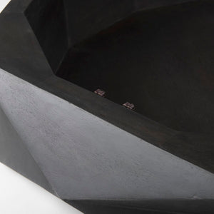 Mercana Arreto Hexagonal Coffee Table with Hydraulic Lift-Top Storage for Modern Living Room Elegance Black Wood 69541