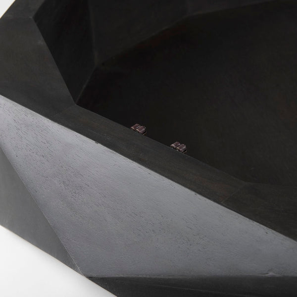 Mercana Arreto Hexagonal Coffee Table with Hydraulic Lift-Top Storage for Modern Living Room Elegance Black Wood 69541