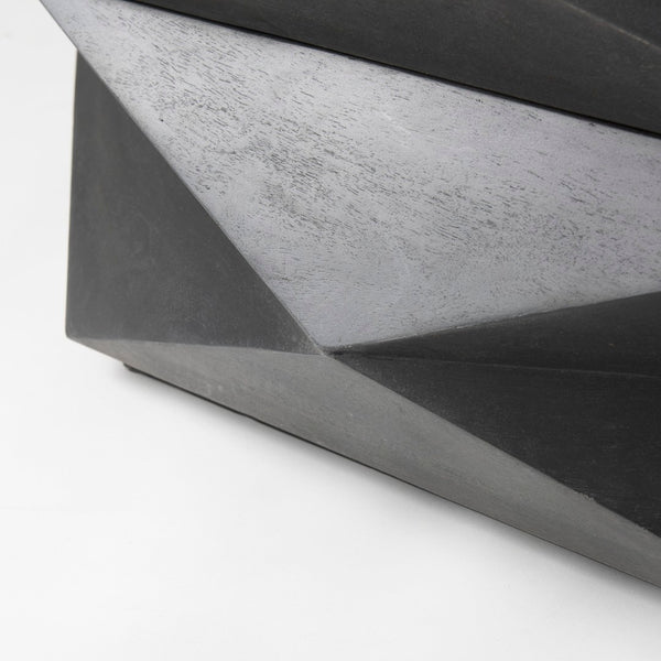 Mercana Arreto Hexagonal Coffee Table with Hydraulic Lift-Top Storage for Modern Living Room Elegance Black Wood 69541