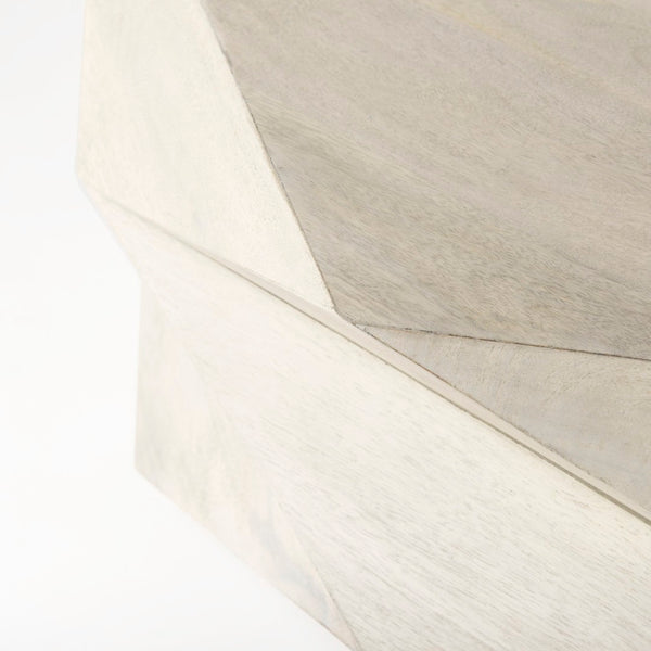 Mercana Arreto Hexagonal Coffee Table with Hydraulic Lift-Top Storage for Modern Living Room Elegance White Wood 69542