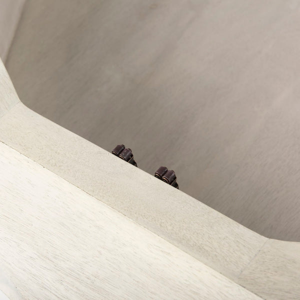 Mercana Arreto Hexagonal Coffee Table with Hydraulic Lift-Top Storage for Modern Living Room Elegance White Wood 69542