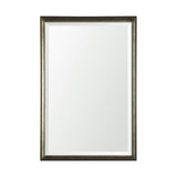 Pewter and Ant. Champagne Framed 24x36 Beveled Bathroom Vanity Mirror