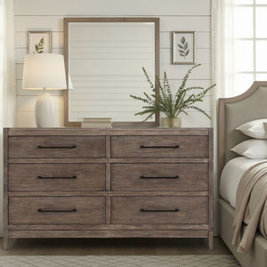 English Elm Montrose Six Drawer Dresser Poplar and Birch Build with Forged Iron Hardware B108P481213