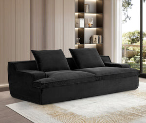 English Elm Nimbus Oversized Full Foam 4-Seater Sofa — 90" Wide Corduroy Comfort, No Assembly, Wide Arms, Ergonomic Black B2735P271455