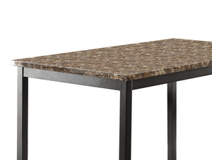 English Elm Black Faux Marble Dining Table 48" Rectangular Metal Frame Casual 4-Seater Compact Design B011P262347