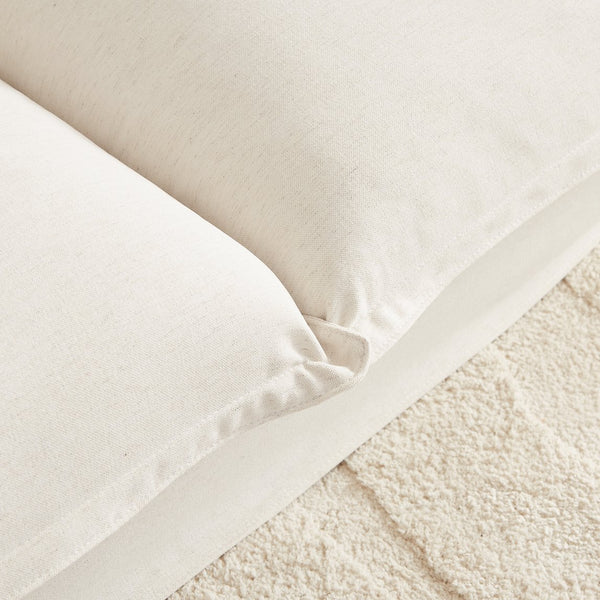 English Elm 87.4'' Cloud Couch Deep Seat Sofa with Removable Washable Covers, Concealed Legs, Plush Pillows, Ivory W2357P261725